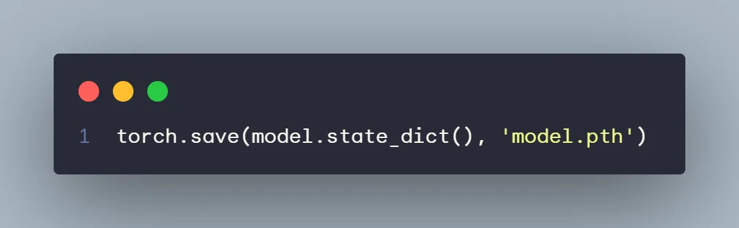 Code Snap Save and Export the Model