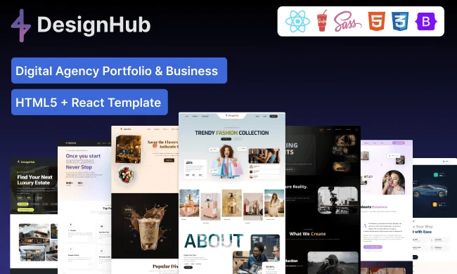 Designhub - Digital Agency Portfolio & Business HTML5, React Template