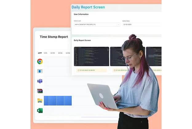 Daily Screenshot & Time Log Reports