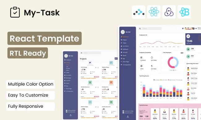 Mytask - React Project Management Admin Template