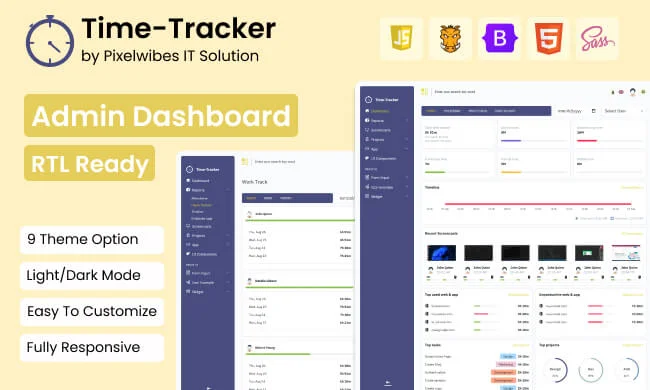 Timetracker - Time Tracking Management Bootstrap5 Admin Template