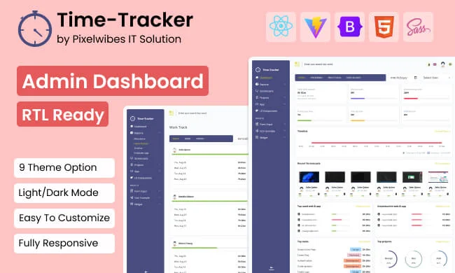 Timetracker - Time Tracking Management React Admin Template